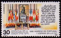 Spain SG#2856 Mint - 1986 30p.  - Palaces, Flags, Interiors