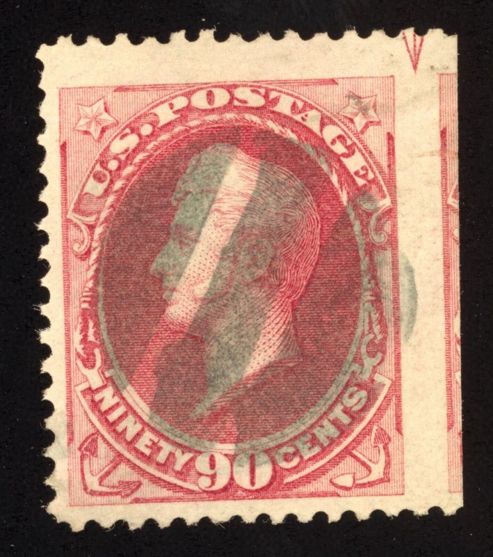 US Scott 166 Used 90 Cent Rose Carmine 1875 Jumbo 4 margins  Lot T912 bhmstamps