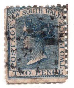 1874 New South Wales : Australia Sc #53f - Two Pence Queen Victoria