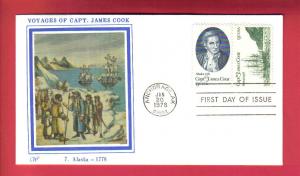 #1733b Captain Cook - Western Silk Cachet