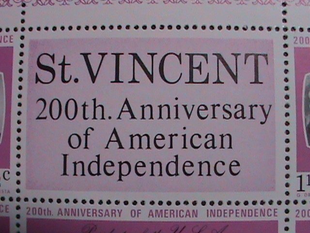 ​ST. VINCENT 1975 SC#437 200 ANNIV: AMERICAN INDEPENDENCE MNH SHEET VERY FINE