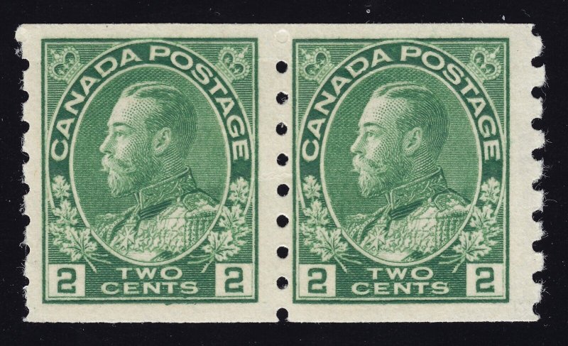 Canada Scott 128 Mint NH & HR OG pair 2c green 1922 Lot AH002 bhmstamps