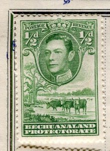 BECHUANALAND; 1938 early GVI Pictorial fine Mint hinged 1d. value