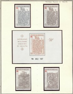 MALTA: Military Sovereign Military Order - MNH Christmas 1980 Issue w/Souvenir S