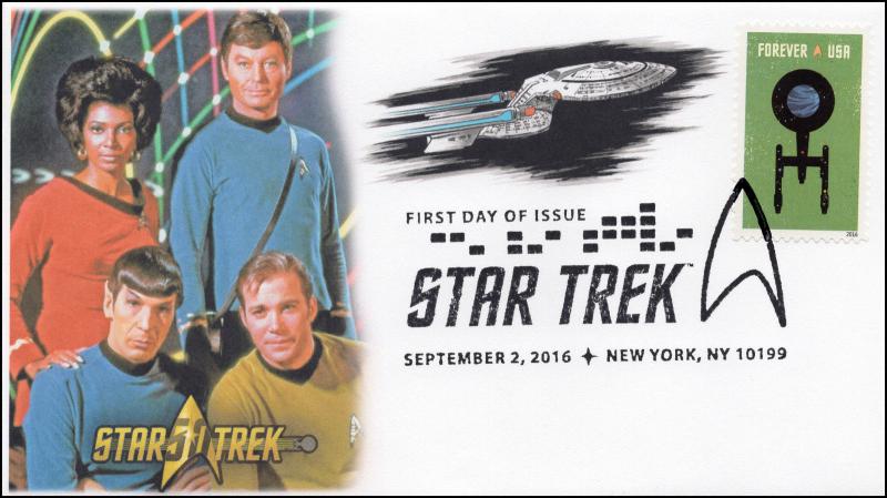 2016, Star Trek, 50 years, Pictorial, Postmark, FDC, 16-261