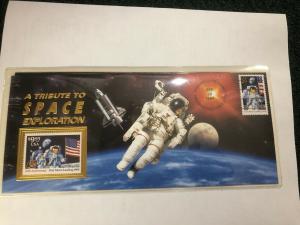 US 2842 & 2841a 1994 A Tribute to Space Exploration USPS Souvenir Cover Sealed