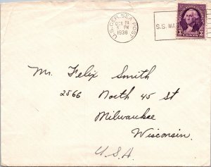 SS Washington 1938 - US GER Sea Post - F68390