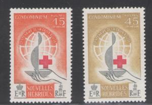 French New Hebrides 1963 Red Cross Scott # 110 - 111 MNH