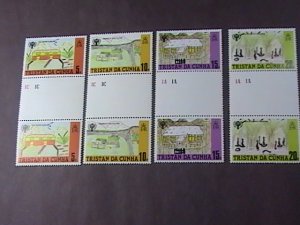 TRISTAN da CUNHA # 264-267-MINT/NH-COMPLETE SET OF CROSS GUTTER PAIRS--1979