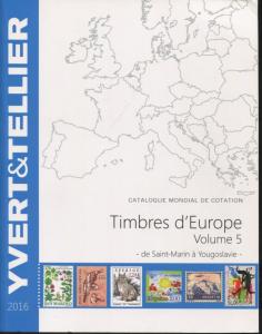 2016 French Yvert & Tellier Europe Postage Stamp Catalogue S-Y Volume 5