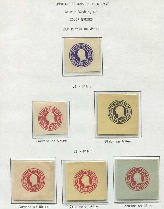 U439g & U437h & U437g & More Lot of 6 RARE COLOR ERROR Cut Squares SCV $900+