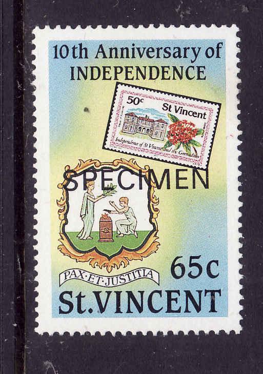 St. Vincent-Sc#1278-Unused NH-Coat of Arms-1989-