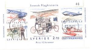 Sweden Sc 1516 1984 Aviation History stamp sheet used