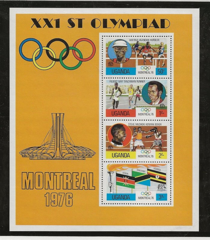 UGANDA Sc 151-54+154a NH issue of 1976 - SET+S/S - OLYMPICS