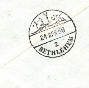 Transjordan *PALESTINE* 20m INVERTED OVERPRINT ERROR Cover 1956 Bethlehem MA1009