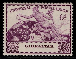 GIBRALTAR GVI SG138, 6d purple, LH MINT.