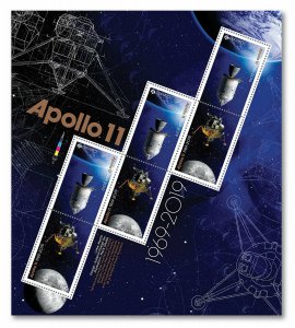 Canada 3186-3187 3187b Apollo 11 souvenir sheet MNH 2019
