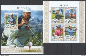 2017 Djibouti Golf Stars Sport #1806-9+Bl877 ** Fd1111