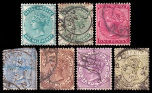 Natal Scott 64, 66-68, 70-71, 74, Wmk: Crown & CA (1880-89) Used G, CV $70.10 C