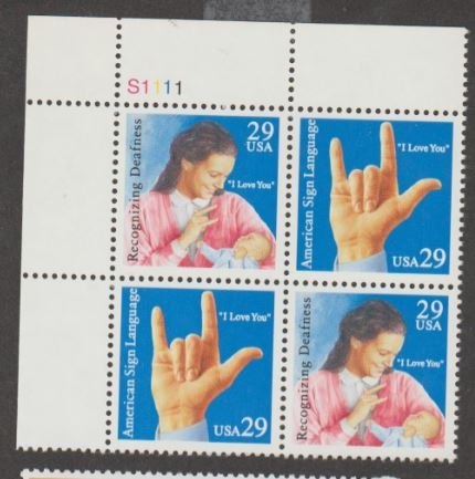 U.S. Scott #2783-2784 American Sign Language Stamps - Mint NH Plate Block