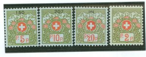 Switzerland #53/54/56/51a Unused Single