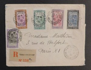1930 Madagascar Registered Cover Tananarive RP to Paris France
