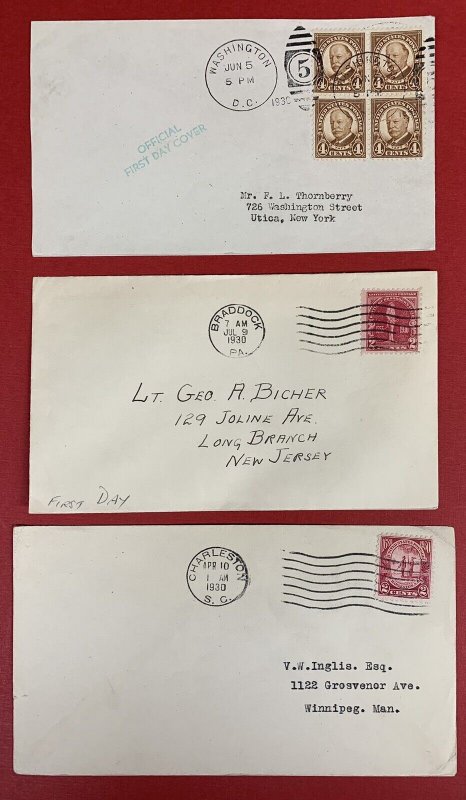 U.S., 1925-1938, Lot of 26 First Day Covers , Incl. #588, 605, 617-619, 620-621