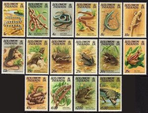 Solomon Isls 397-412 (16),MNH.Michel 385-400. Amphibian and Reptiles,1979.Snakes