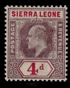 SIERRA LEONE EDVII SG79, 4d dull purple and rosine, LH MINT.