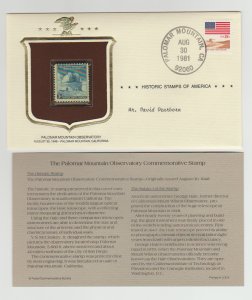 966 Palomar Mountain Observatory w/ Historic Stamps America Commemorative Cover