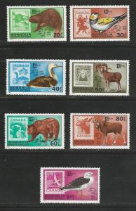 Mongolia MNH sc# 1019-25 Expo Animals 2014CV $5.95 Special 