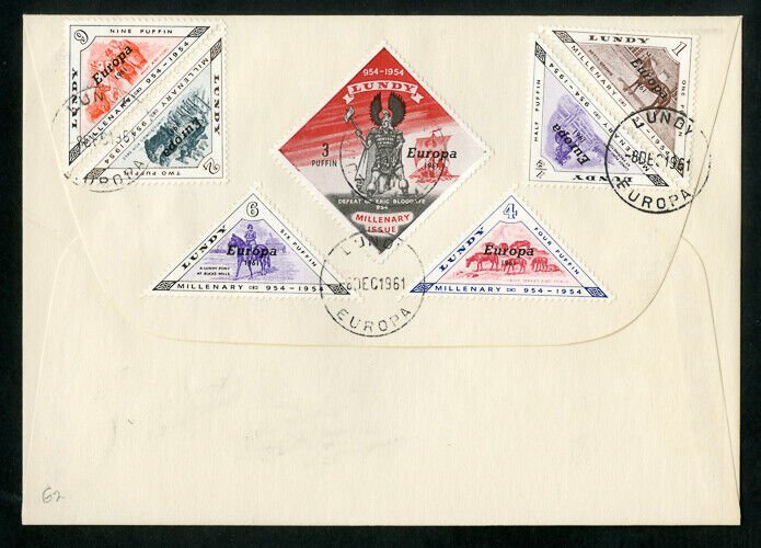 Lundy Islands Stamps First Day Cover 1961 Europa