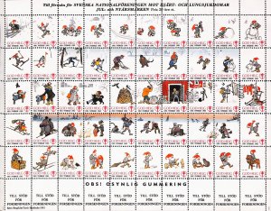 Sweden Christmas Poster stamps Hearth & Lungs TB Tuberculosis seals 1981