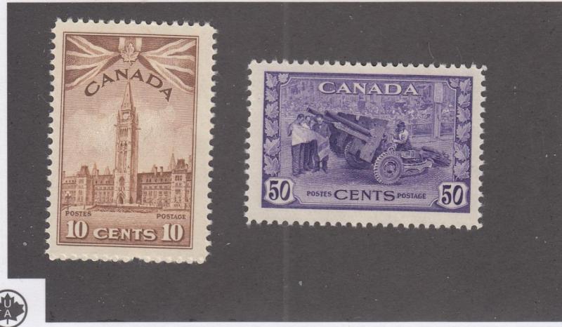 CANADA # 257 & 264 VF-MLH PARLIAMENT BUILDING AND MUNITIONS CAT VALUE $58