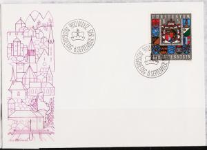 Liechtenstein. FDC.1973  5f Arms of Liechtenstein. Fine Used