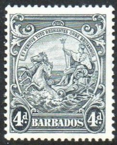 Barbados 1938 4d black (P13½ x 13) MH