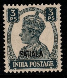 INDIA-PATIALA SG103 1942 3p SLATE MTD MINT