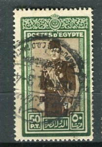 EGYPT; 1947 early King Farouk issue fine used Shade of 50p. value