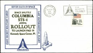 5/26/82 STS-4 Columbia Shuttle Rollout Cachet Kennedy Space Flight Center, FL