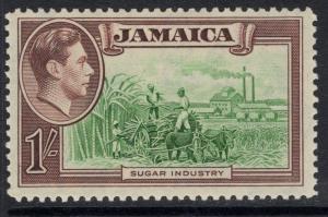 JAMAICA SG130 1938 1/= GREEN & PURPLE-BROWN MTD MINT