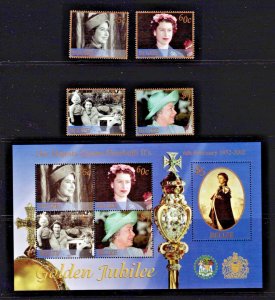 Belize: 2012 Queen Elizabeth Golden Jubilee, MNH set +M/Sheet