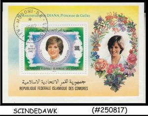 COMOROS - 1982 21th Birthday of PRINCESS DIANA - Miniature sheet - CTO