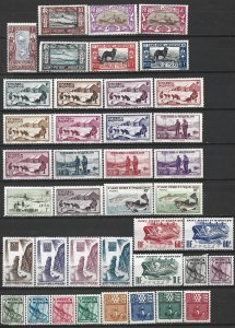 COLLECTION LOT 15857 ST PIERRE & MIQUELON 40 MH/UNG STAMPS 1932+ CV+$25