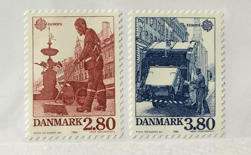 Denmark 1986 Scott 826-827 MH - Europa, Clean environment