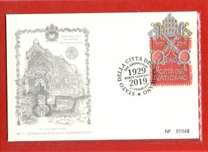 2019 Vatican - Stamp + Fabric Envelope - Stamp EXISTS IN FOLDER ONLY - 90. Found