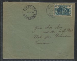 CAMEROUN COVER (P1503B)  1939 COVER 90C ELEPHANT COVER LOLODORF TO EBOLOWA 