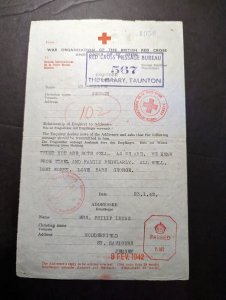 1942 England Red Cross Cover Geneva to St Saviours Jersey Channel Islands