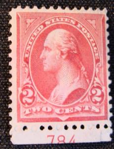 US #252 MNG w/partial plate # SCV $130.00? L1