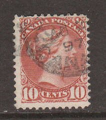Canada Sc 45 used 1897 10c brown red Small Queen