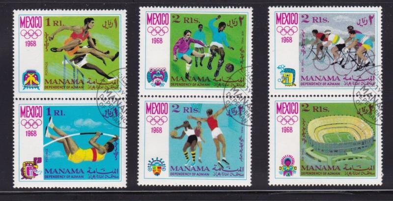 Manama Set of 6, MexicoOlympics 1968